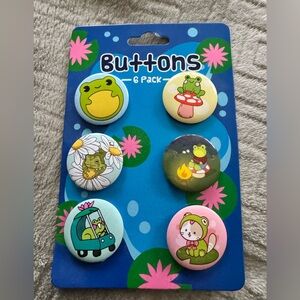 NWT 6 Pack Toad Buttons by Whatever! Company.
